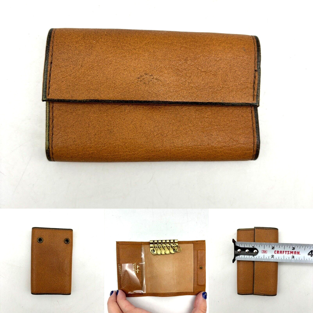 NEW Vintage 70s Don Loper Brown Continental Glove Hide Keytainer Key Wallet